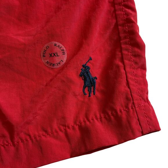 Polo Ralph Lauren Swim Trunk Shorts Mens 2XL RED Lined Pockets Preppy Lifeguard - Picture 3 of 10